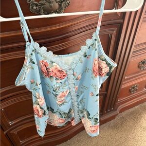 Floral Blue Women's Top